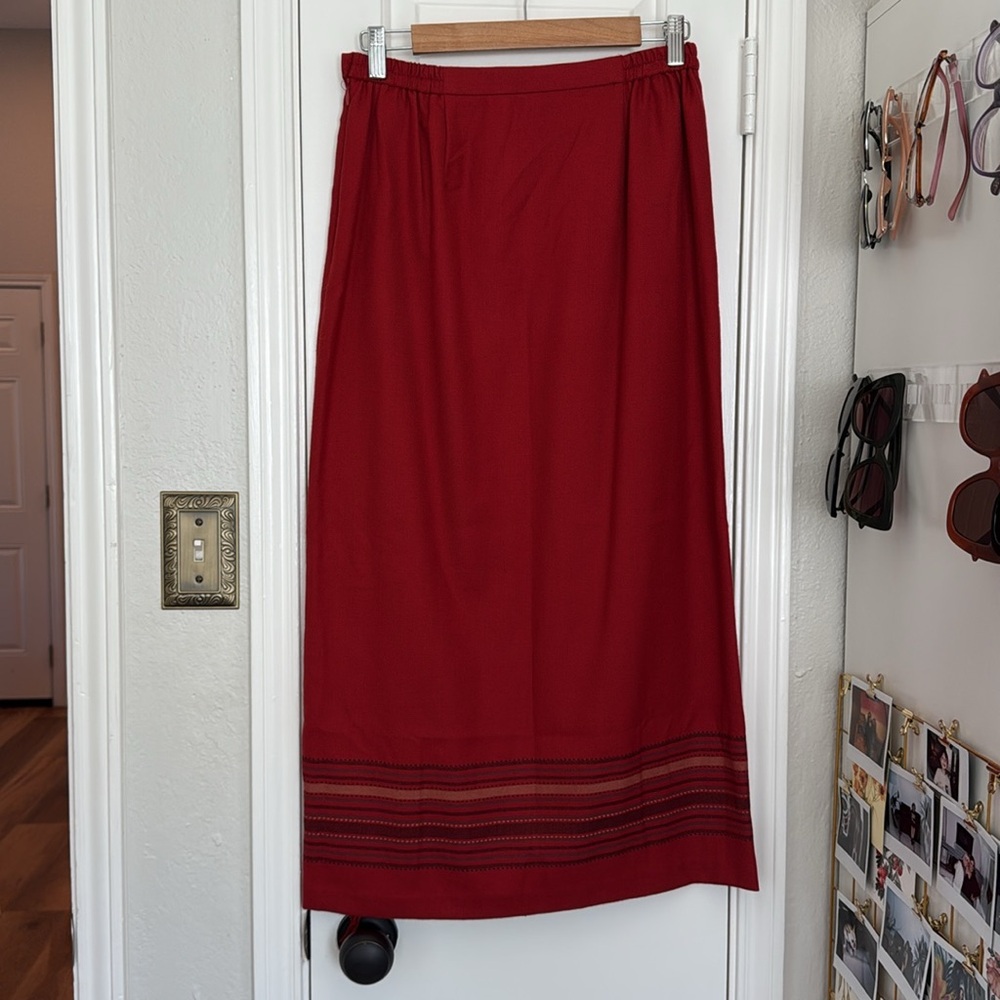 90s vintage southwest fringe midi skirt - Picture 9 of 12